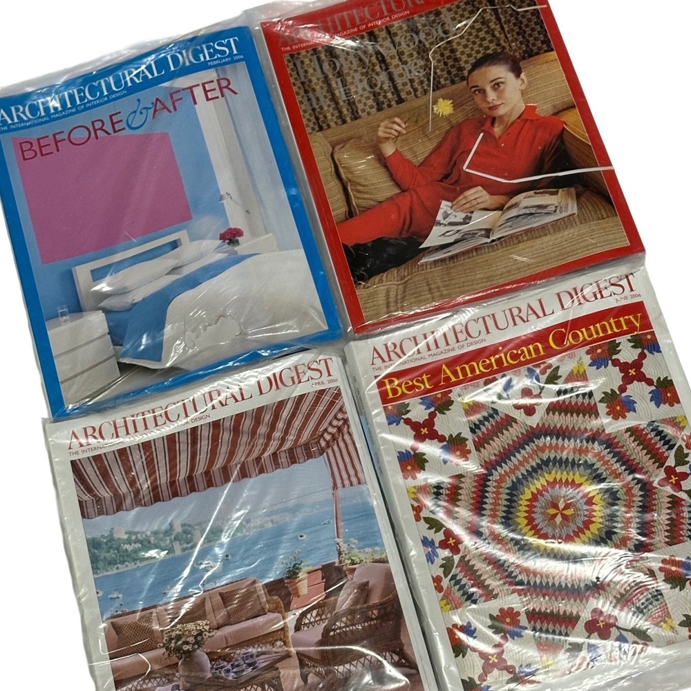Architectural Digest Magazine Lot 4 Issues 2006 New Wrapped Interior Design Exc!